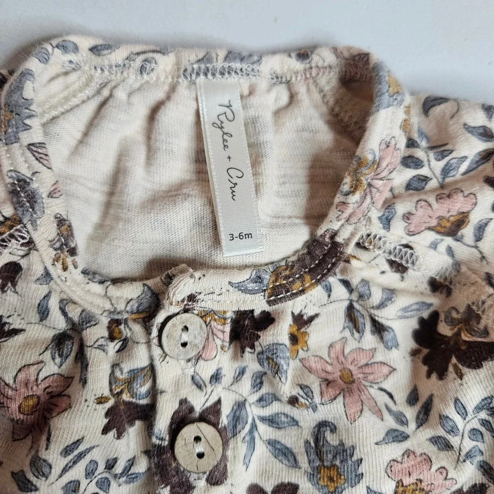 Rylee + Cru Baby Girl Bundle 3-6M Floral Dress Romper Bloomers Leggings Set 4pc
